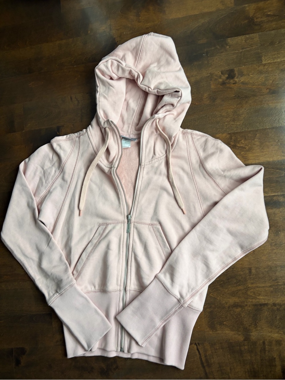 J. Lindeberg Pale Pink Full-Zip Hooded Sweatshirt